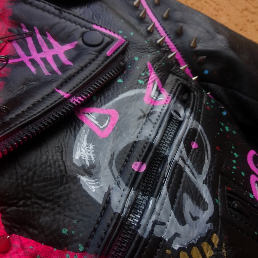 Pink's Dead | Custom Leather (Spiked) | Made2order - Picture 3 of 5